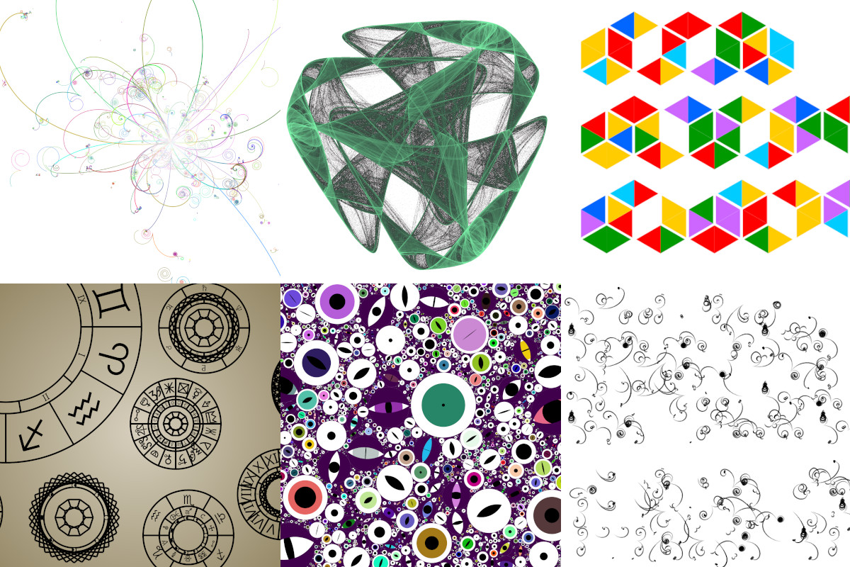 Gallery of samples of 6 of my creative coding projects